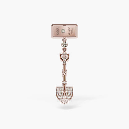 Gold Digger Lab Diamond Reverse Belly Ring, Yellow & Rose Gold