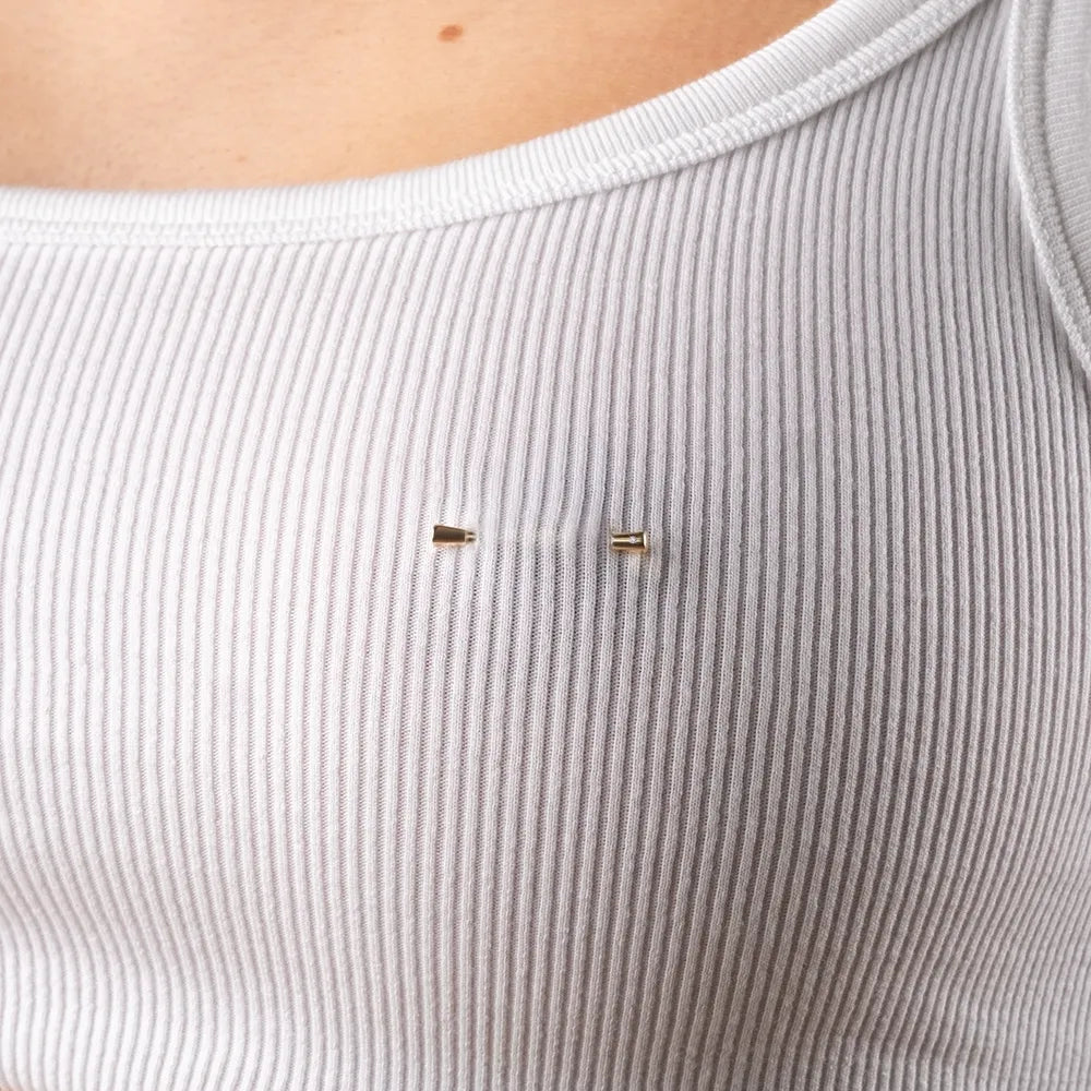 The Fine Line Nipple Barbell White Gold