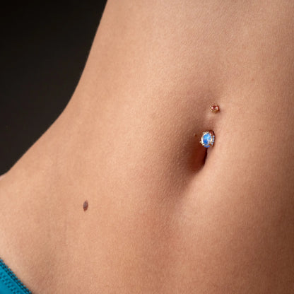 La Femme Moon Halo Pavé 0.9 ct. Belly Ring