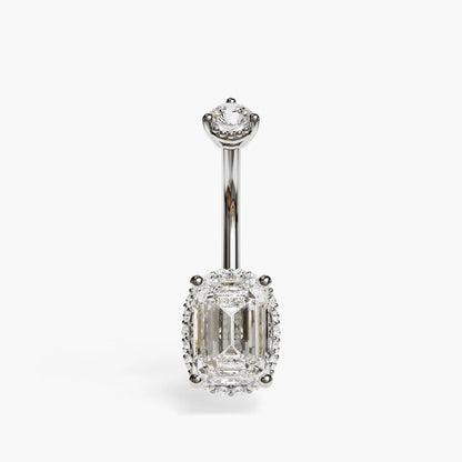 La Femme Emerald Pavé 1.1 ct. Lab Diamond Belly Ring White Gold