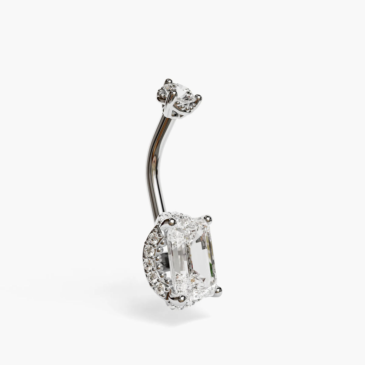 La Femme Emerald Pavé 1.1 ct. Lab Diamond Belly Ring White Gold