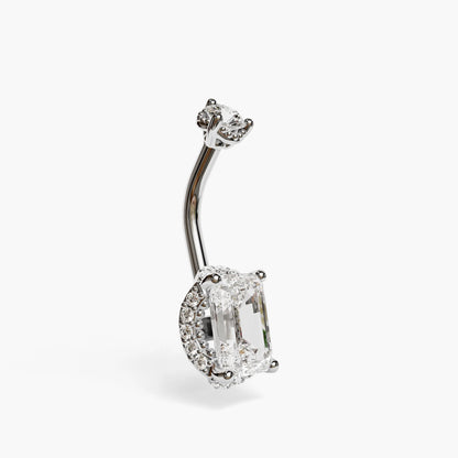 La Femme Emerald Pavé 1.1 ct. Lab Diamond Belly Ring White Gold