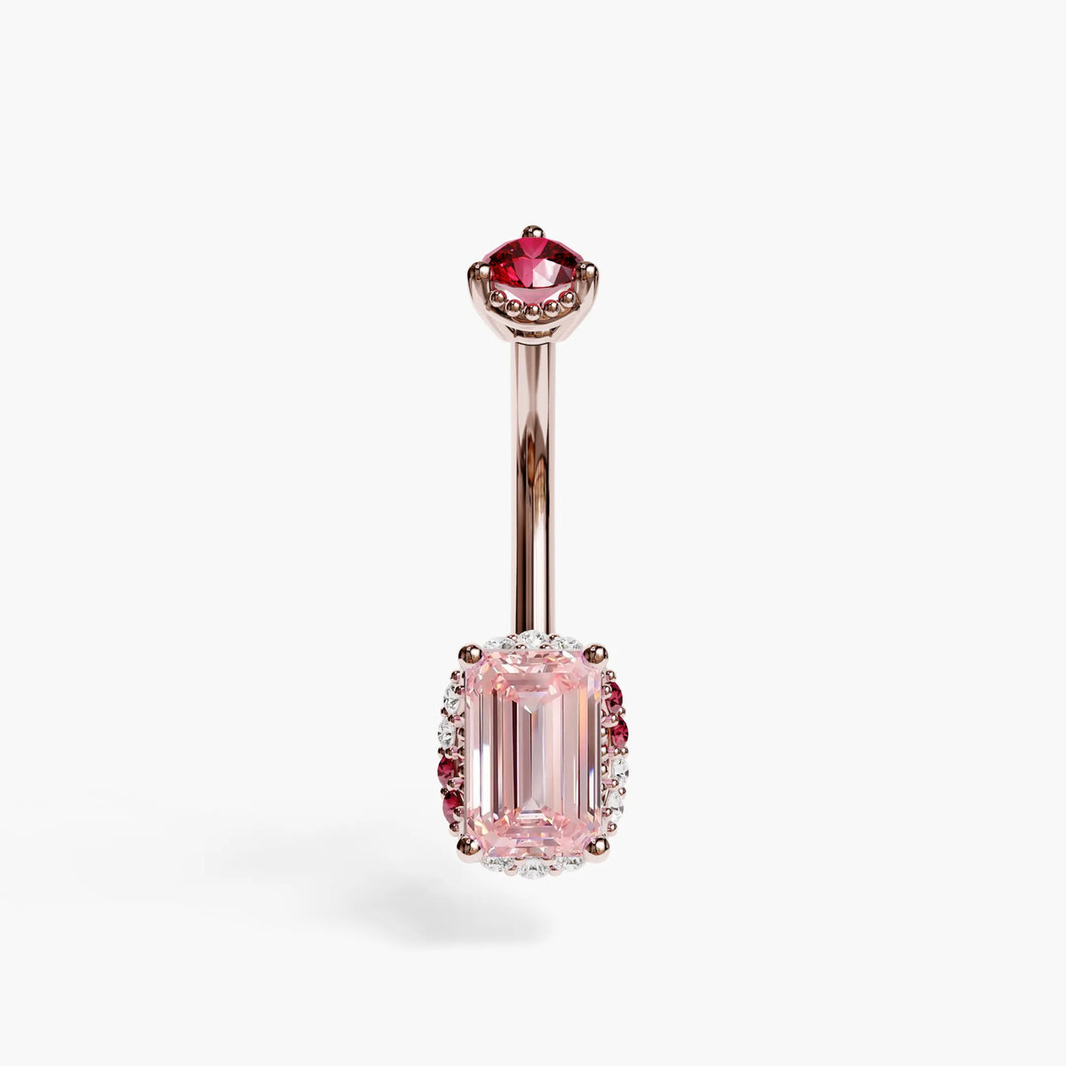 La Femme Emerald Blush Pavé 0.7 ct. Belly Ring, Yellow & Rose Gold