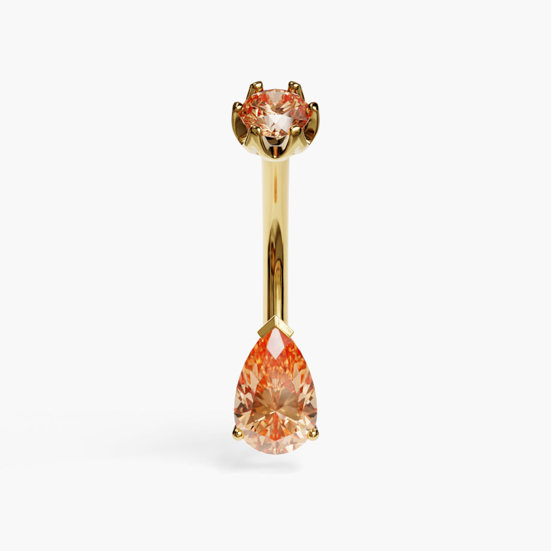 Mimosa 1.0 ct. Tear Sapphire Belly Ring