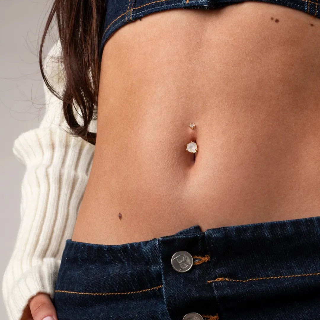 Moonstone belly ring discount
