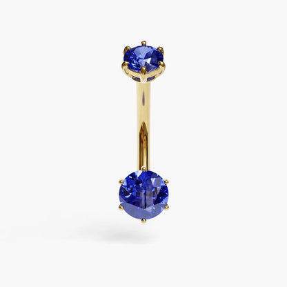 Orb 0.8 ct. Sapphire Blue Moissanite Belly Ring