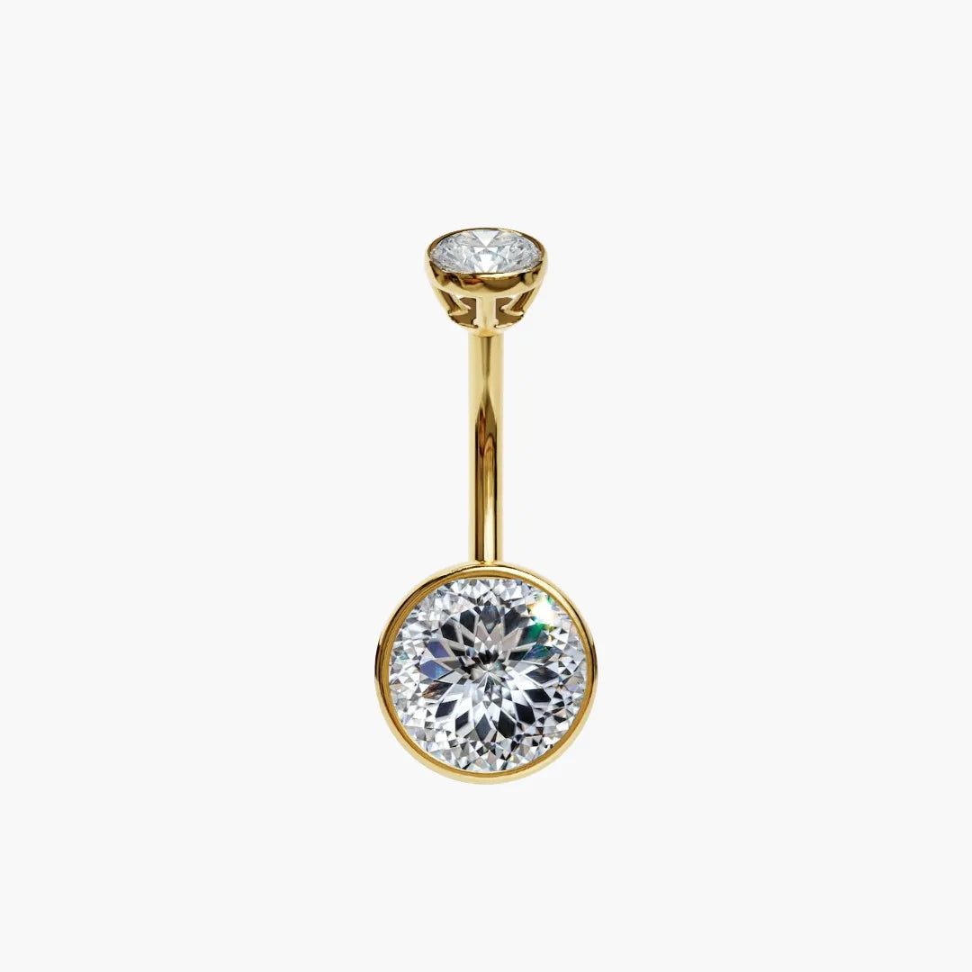 Portuguese Cut 2.2 ct. Moissanite Belly Ring