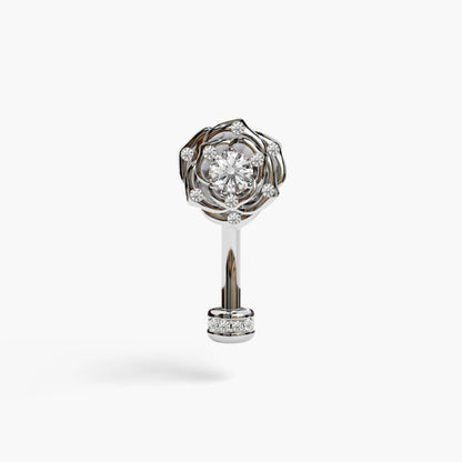 Eternal Rose Lab Diamond Reverse Belly Ring, White Gold & Platinum