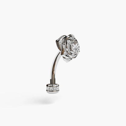 Eternal Rose Lab Diamond Reverse Belly Ring, White Gold & Platinum