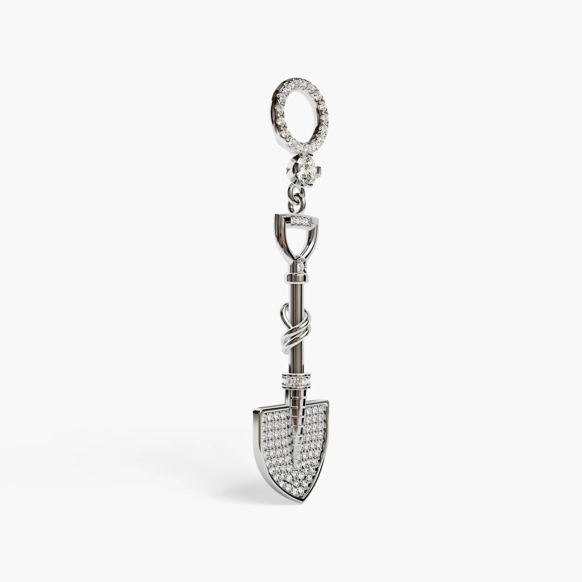Gold Digger Dome Charm, White Gold & Platinum