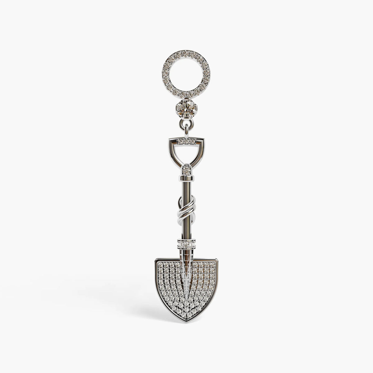 Gold Digger Dome Charm, White Gold & Platinum