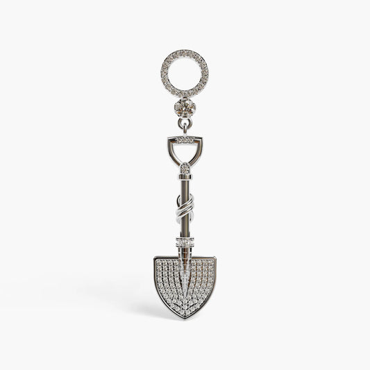 Gold Digger Dome Charm, White Gold & Platinum