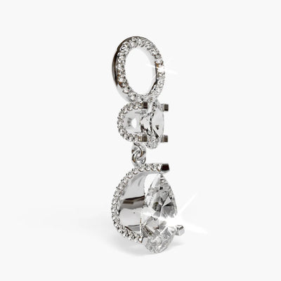 Swan Moissanite Charm White Gold & Platinum
