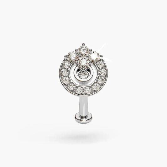 Twilight Moissanite Belly Ring White Gold