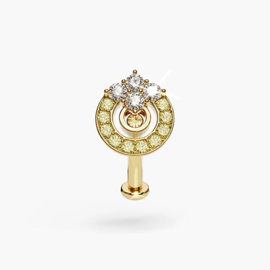 Twilight Lemon Drop Moissanite Belly Ring