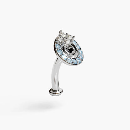 Twilight Hypnotic Moissanite Belly Ring White Gold