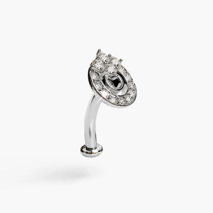 Twilight Moissanite Belly Ring White Gold