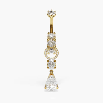 Swan Dome Belly Ring Moissanite Belly Ring