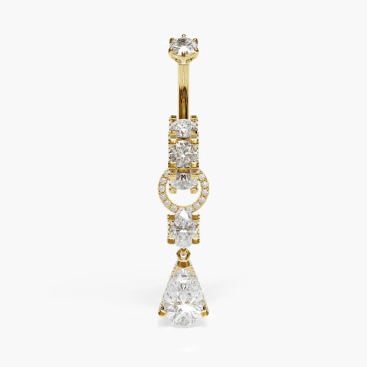 Swan Dome Belly Ring Moissanite Belly Ring