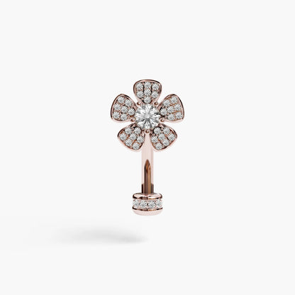 Wildflower Lab Diamond Reverse Belly Ring, Yellow & Rose Gold