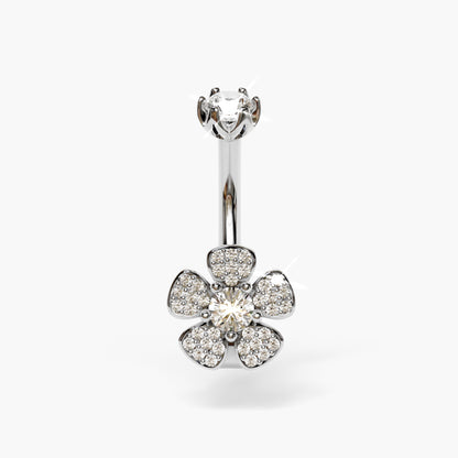 Wildflower Lab Diamond Dome Belly Ring White Gold