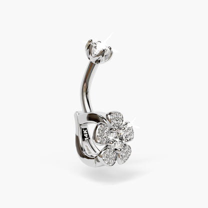 Wildflower Lab Diamond Dome Belly Ring White Gold