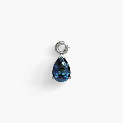 Mini 'Tear' London-Blue Topaz Charm Silver