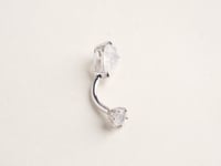 Teardrop 9mm Moonstone Belly Ring White Gold