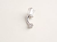 Emerald 2.2 ct. Moissanite Belly Ring White Gold