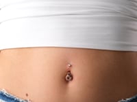 Passion Dome Moissanite Belly Ring White Gold
