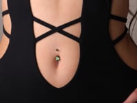 Emerald 8mm Green Tourmaline Belly Ring