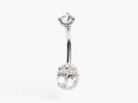 La Femme Oval Pavé 0.9 ct. Diamond Belly Ring White Gold