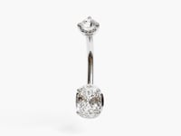 La Femme Oval 1.4 ct. Diamond Belly Ring White Gold