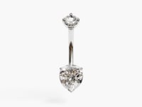 La Femme Heart 1.5 ct. Diamond Belly Ring White Gold