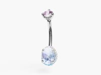 La Femme Moon Halo Pavé 0.9 ct. Belly Ring White Gold