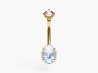 La Femme Moon Halo Pavé 0.9 ct. Belly Ring