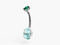 La Femme Azure Pavé 0.9 ct. Belly Ring White Gold