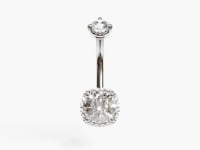 La Femme Orb Pavé 1.1 ct. Diamond Belly Ring White Gold