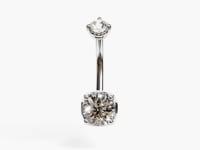 La Femme Orb 1.1 ct. Diamond Belly Ring White Gold