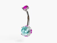 La Femme Azure Blush 1.1 ct. Belly Ring White Gold