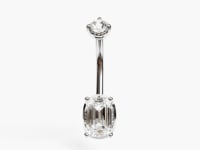 La Femme Emerald 0.4 ct. Lab Diamond Belly Ring White Gold
