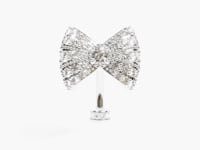 Lover's Bow Lab Diamond Floating Belly Ring, White Gold & Platinum