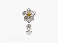 Sunflower Yellow Floating Moissanite Belly Ring White Gold