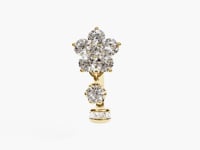 Sunflower Floating Moissanite Belly Ring