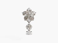 Sunflower Floating Moissanite Belly Ring White Gold