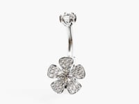 Wildflower Lab Diamond Dome Belly Ring White Gold