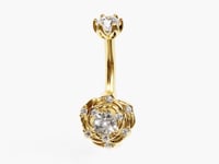 Eternal Frost Rose Lab Diamond Dome Belly Ring