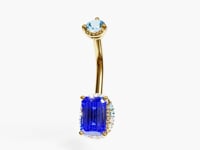 La Femme Emerald Cobalt Pavé 0.7 ct. Belly Ring, Yellow & Rose Gold