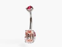 La Femme Emerald Blush Pavé 0.7 ct. Belly Ring, White Gold & Platinum