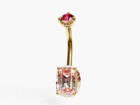 La Femme Emerald Blush Pavé 0.7 ct. Belly Ring, Yellow & Rose Gold
